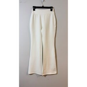 Indero Flare Pants Ivory White High Waisted Bell Bottom Women Size S/M